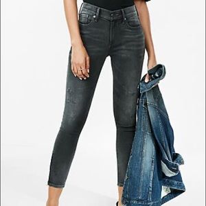 Express Dark Grey Cropped Jeans